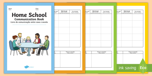 Home School Communication Book Primary English/Portuguese - Home School