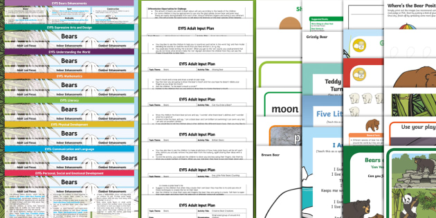 EYFS Bears Lesson Plan Enhancement Ideas and Resources Pack