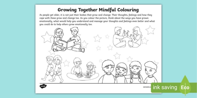 Children's Mental Health Week Growing Together KS1 Mindful Colouring ...