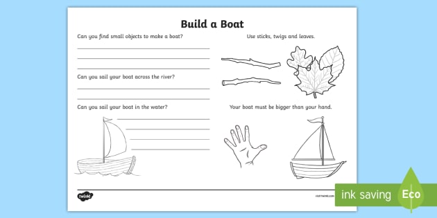 Build a Boat Outdoor Learning Worksheet / Worksheet