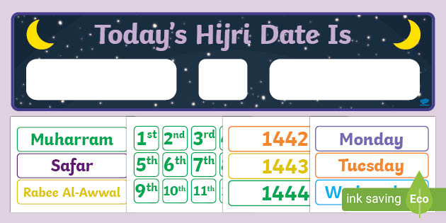 Date islamic Calendar of