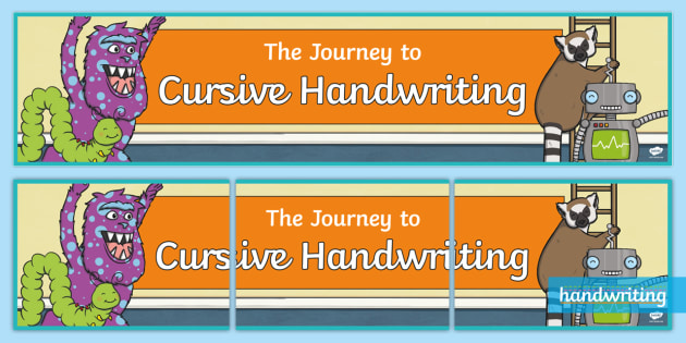 Cursive Handwriting Display Banner Teacher Made