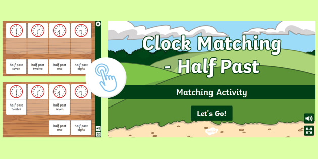 Clock Matching – Half Past Interactive Matching Activity