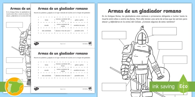 Ficha: Armas de un gladiador romano