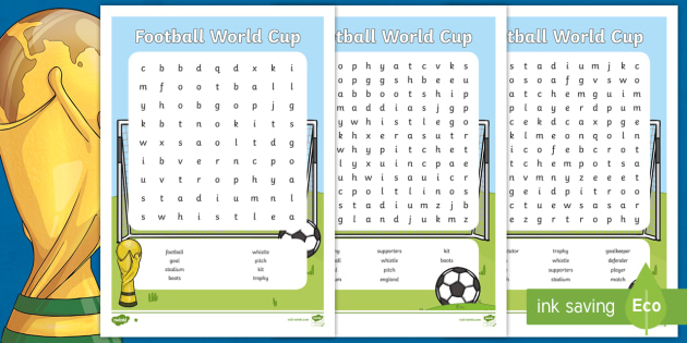 football word search the football world cup teacher made