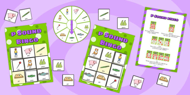 P Sound Bingo Game With Spinner