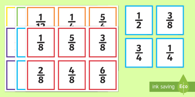 Fraction Action Number Cards