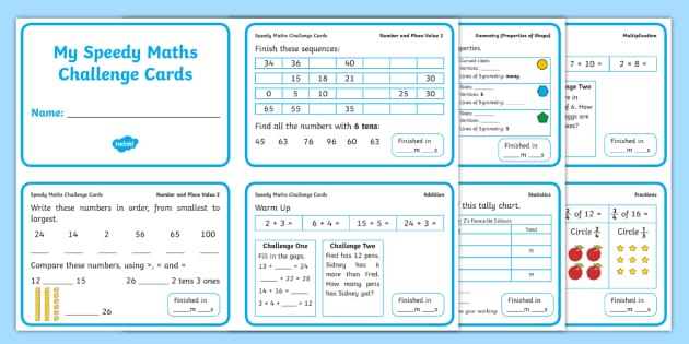 Speedy Maths Challenge Cards (teacher made)