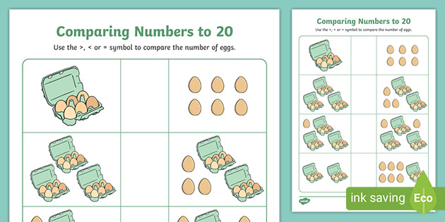 compare numbers within 20 worksheet teacher made