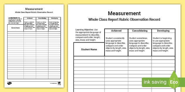 Measurement Eylf Assessment Rubricguide To Making Judgement