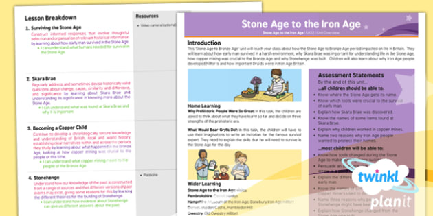 Stone Age to Iron Age Planning Overview - Year 5 & 6 History