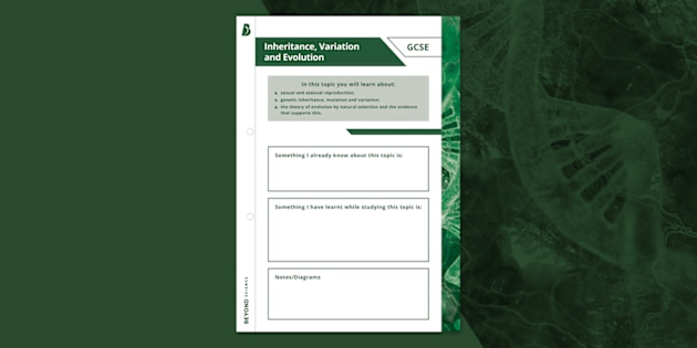 AQA GCSE Biology: Inheritance, Variation and Evolution Topic Title Page