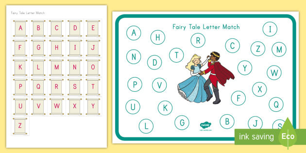 Fairy Tale Letter Matching Activity Mat - Letter Recognition