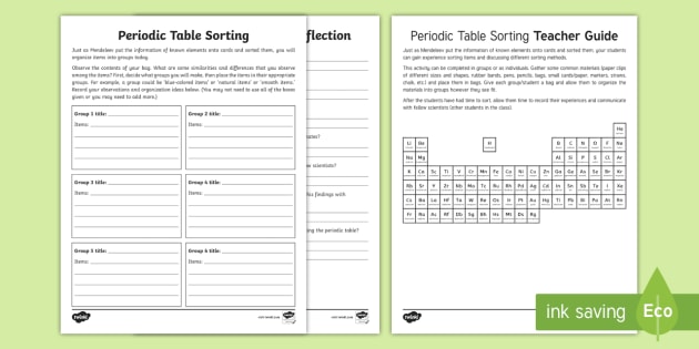 new periodic table sorting activity sheet chemistry atoms molecules matter - Periodic Table Discovery Activity new periodic table sorting activity sheet chemistry atoms molecules matter - Periodic Table Discovery Activity