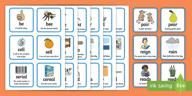 Homophones Matching Cards | Primary Teaching Resources