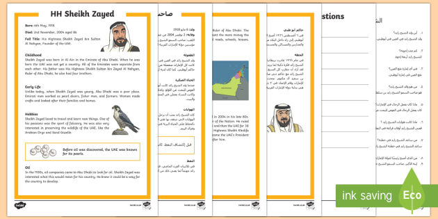 sheikh zayed differentiated reading comprehension activity arabicenglish
