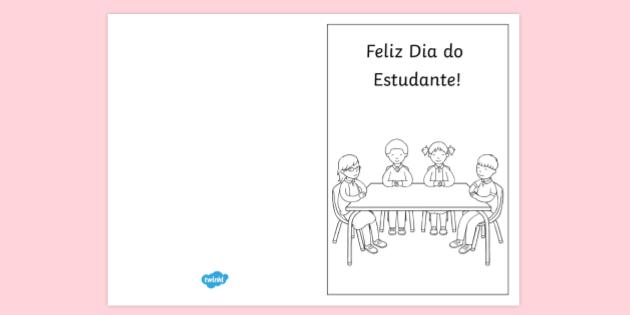 FREE! - Desenho de Dia do Estudante para a Educação Infantil