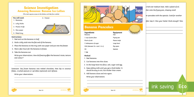 Amazing Bananas! Science Experiment and Prompt Card Pack