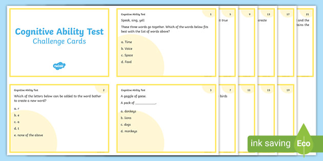 Cognitive Abilities Test (CAT) Verbal Reasoning Challenge Cards