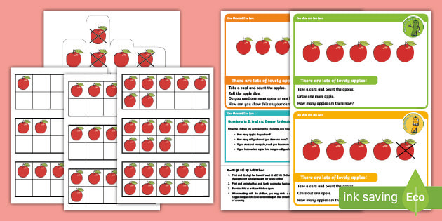 Kindergarten Maths One More And One Less Chili Challenges Counting Apples