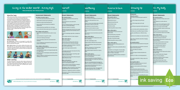 PSHE and Citizenship LKS2 Unit Overviews Pack (teacher made)
