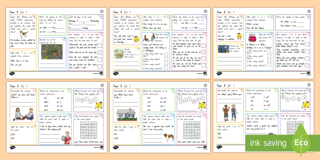 nz year 3 spelling punctuation and grammar set 1 activity mats