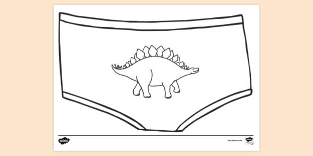 FREE! - Underwear with a Dinosaur Colouring Sheet | Colouring Sheets