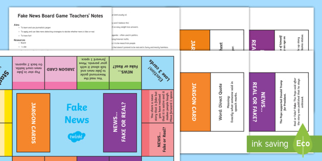 Fake News Monopoly Style Board Game Teacher Made