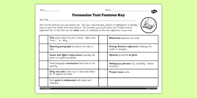 key features of a persuasive speech ks2