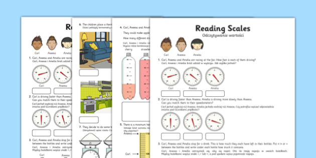 Reading Scales Worksheet / Worksheet Polish Translation - polish, reading