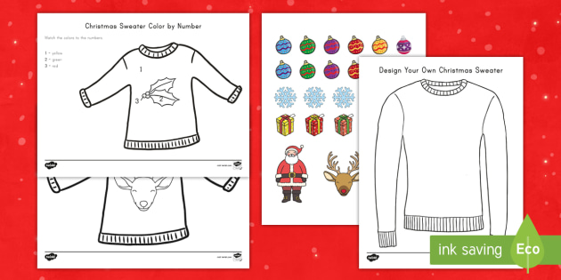 Christmas Sweater Activity Pack (teacher made)