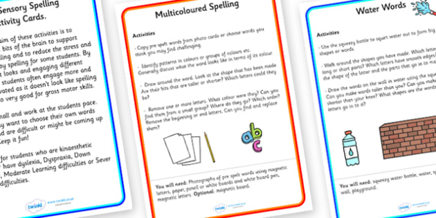 Spelling Worksheets Activities<br/>