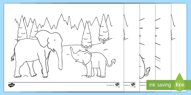 elephants in the snow coloring pages teacher made