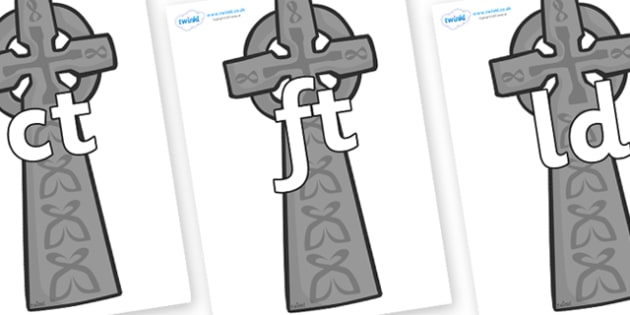 cursive final letter blends on celtic crosses