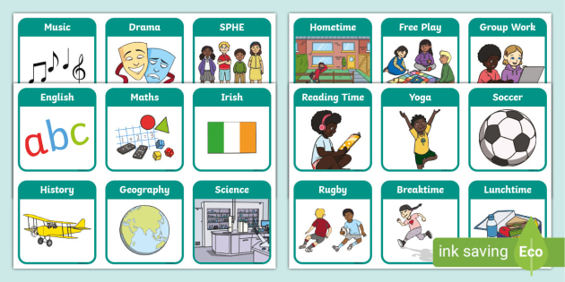 Daily Visual Timetable Signs and Labels