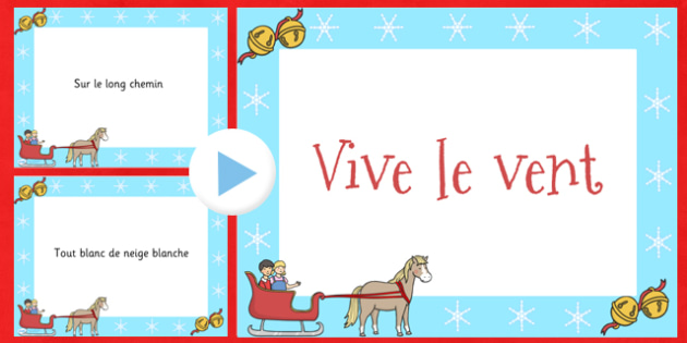 Jingle Bells Christmas Song Lyrics Powerpoint French