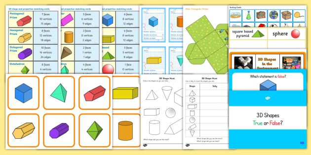 3D Shape Games - 3D shapes, games, teaching, resources - 3D