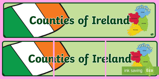 Counties Of Ireland Display Banner Irish Counties Of Ireland Banner