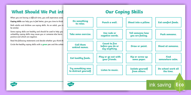 What Should We Put into Our Coping Skills Toolkit? Worksheet
