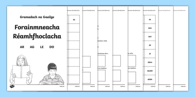 Forainmneacha Réamhfhoclacha Activity Booklet-Irish