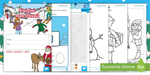 J'ai fini mon travail Livret d'activités MS/GS édition hiver
