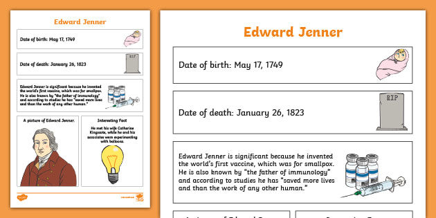 Edward Jenner Facts - Significant Individual Fact Sheet