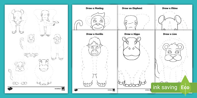 EYFS Draw an Animal Pencil Control Activity Pack