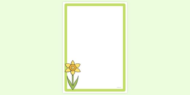 FREE! - Simple Blank Whole Daffodil Page Border | Page Borders