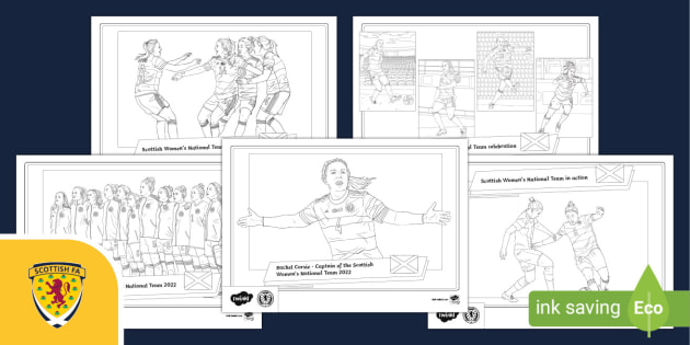 Scotland's Women's Football Team Colouring Sheets | Twinkl