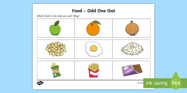 Food Odd One Out Worksheet Worksheet