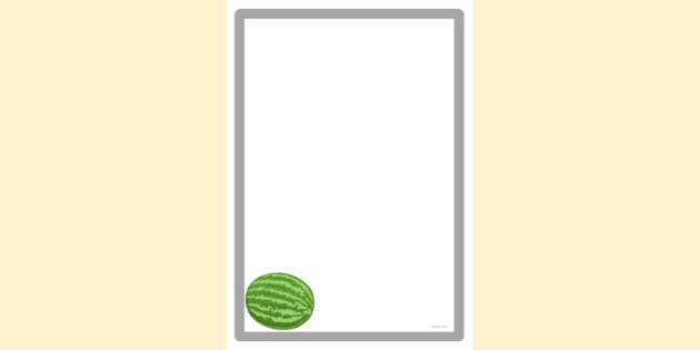 FREE! - * NEW * Simple Blank Watermelon Printable | Page Borders | Twinkl
