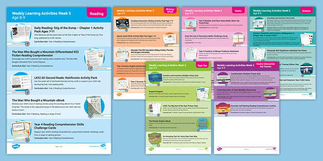 Weekly Learning Activities Week 5 Age 8-9 (teacher Made)