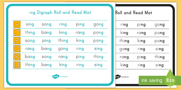 -ng Digraph Roll and Read Mat