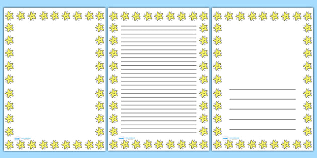 Smiley Star Portrait Page Borders Portrait Page Borders